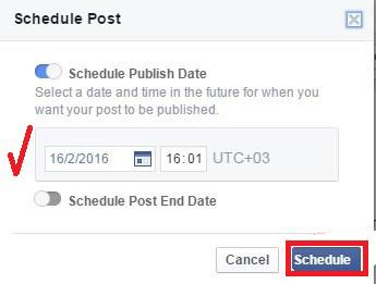 Choosing publish date